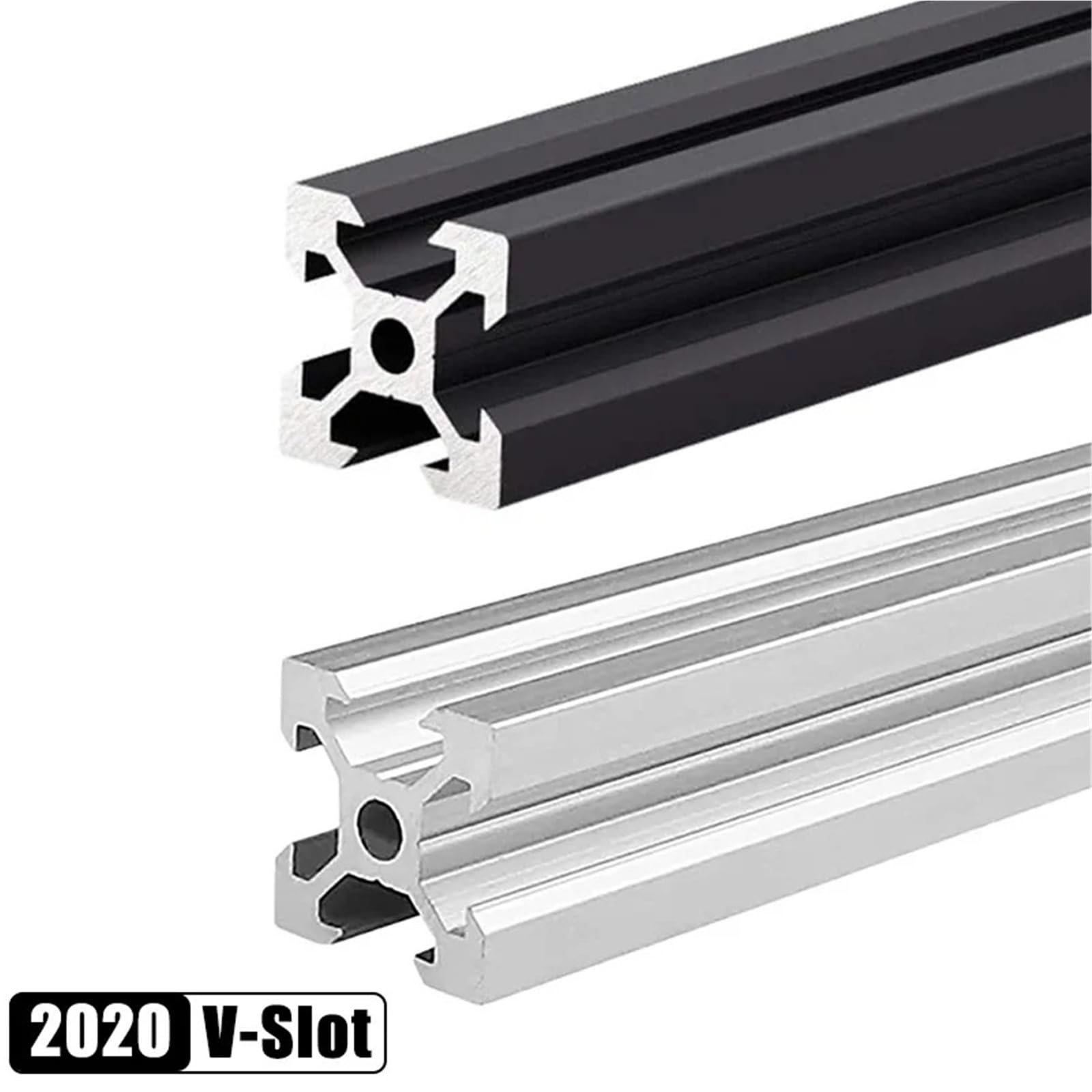 Extrusión de perfil de aluminio con ranura en V/T, carril de extrusión de 100-550mm for impresora 3D DIY(2060 Silver,200mm)