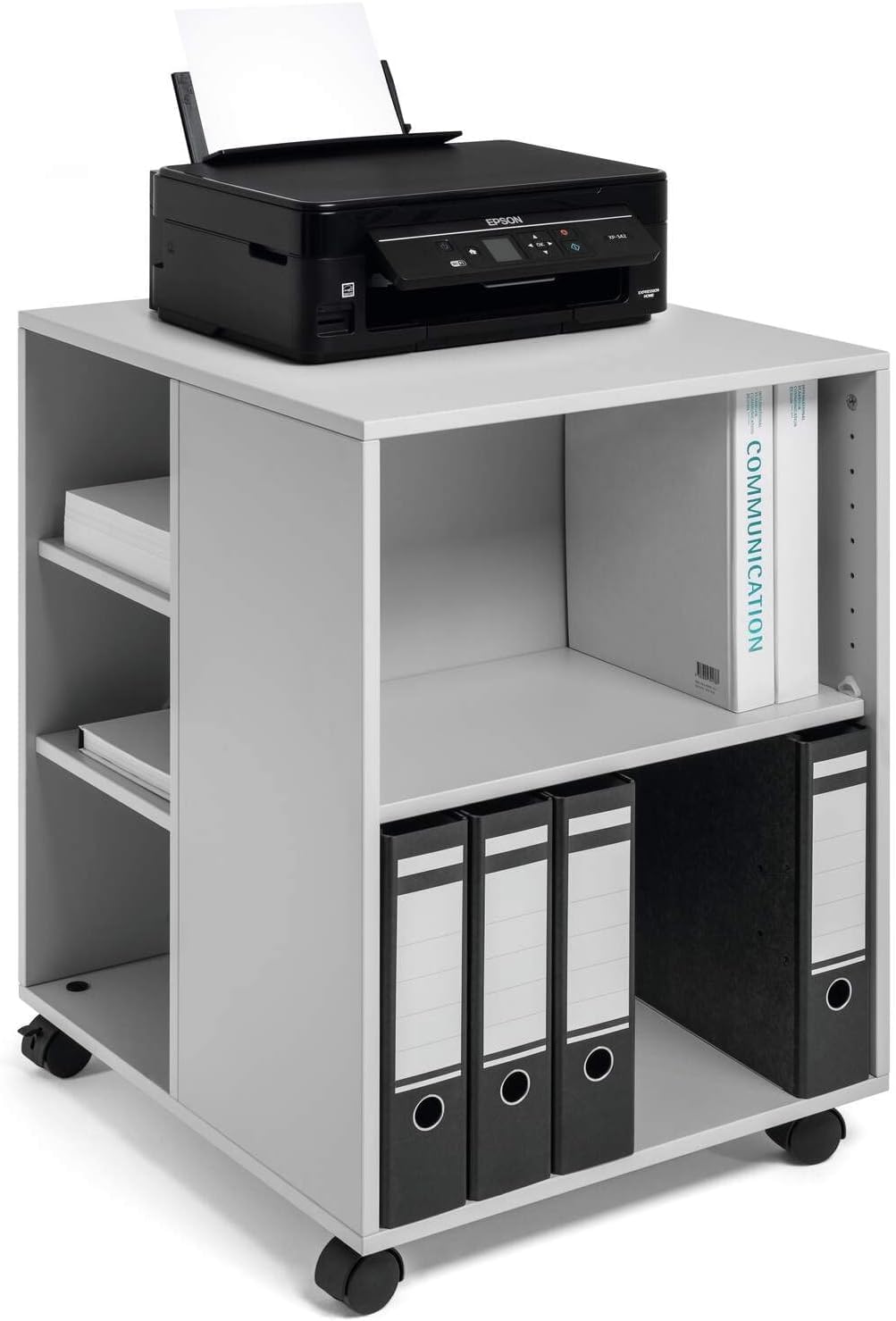 Durable Multifunktions-Wagen 74/59, 3-seitig offen mit 6 Regalböden (528 x 748 x 592 mm), grau, 311310