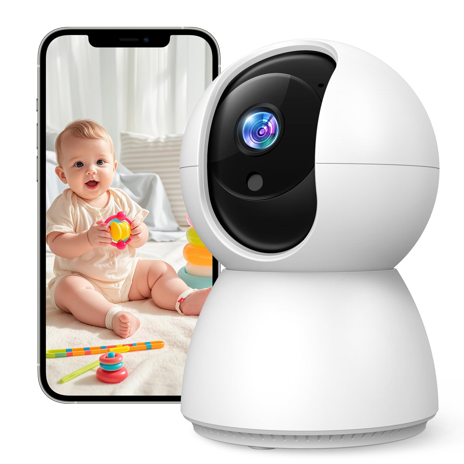 Amazon.co.jp: ペットカメラ 防犯カメラ【死角ゼロ 360° 全方位見守り