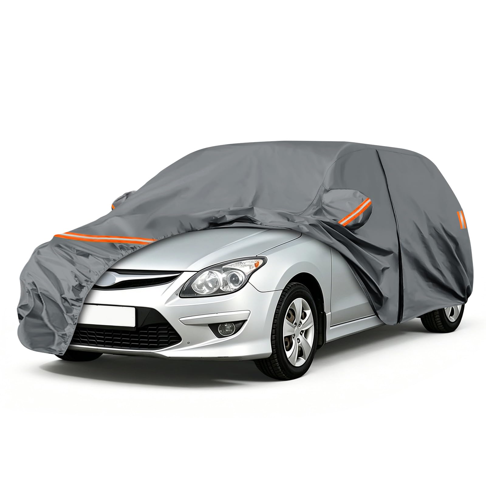 Housse de voiture imperméable pour Hyundai i30 i30 N Hatchback/Fastback 2011-2026 - Bâche de protection complète pour voiture - Toutes saisons - Housse extérieure avec fermeture éclair - Bandes