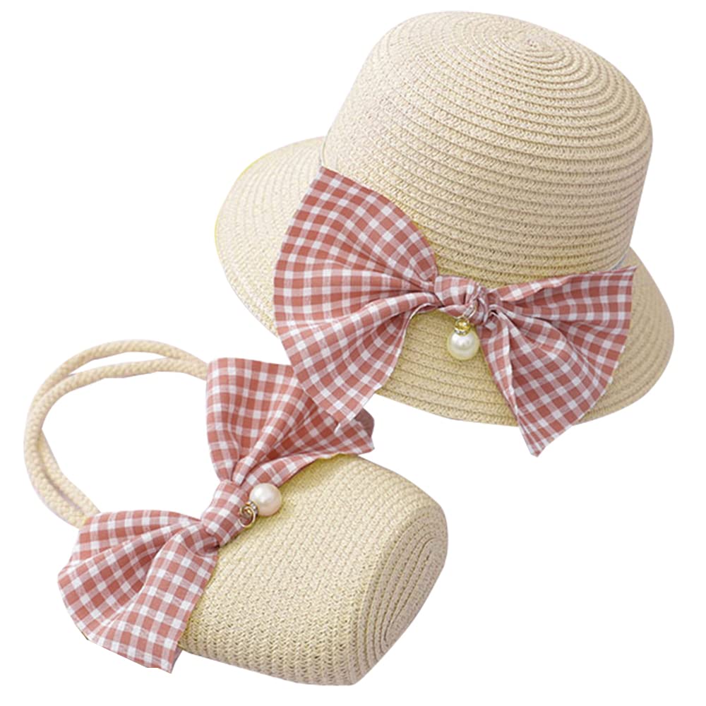 【ほぼ未使用】SÜB suess Straw Hat 親子セット Amazon.com: Little Girls Summer Hat Bag Set Bow Straw Hats