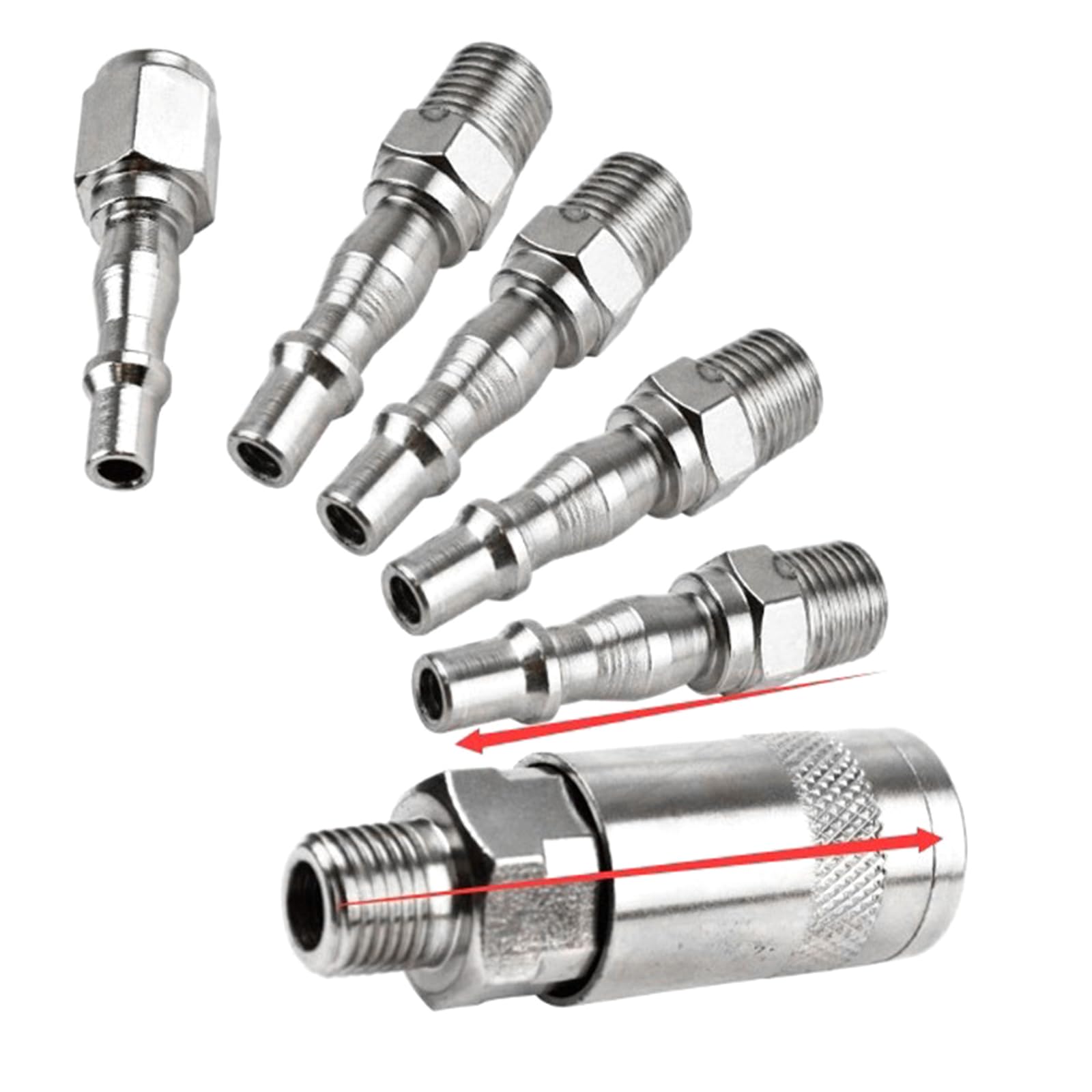 6pz Accoppiatori Aria Compressa Raccordo Rapido Connettore 1/4 "bsp | Prezzi E Offerte | Market - Foto 5