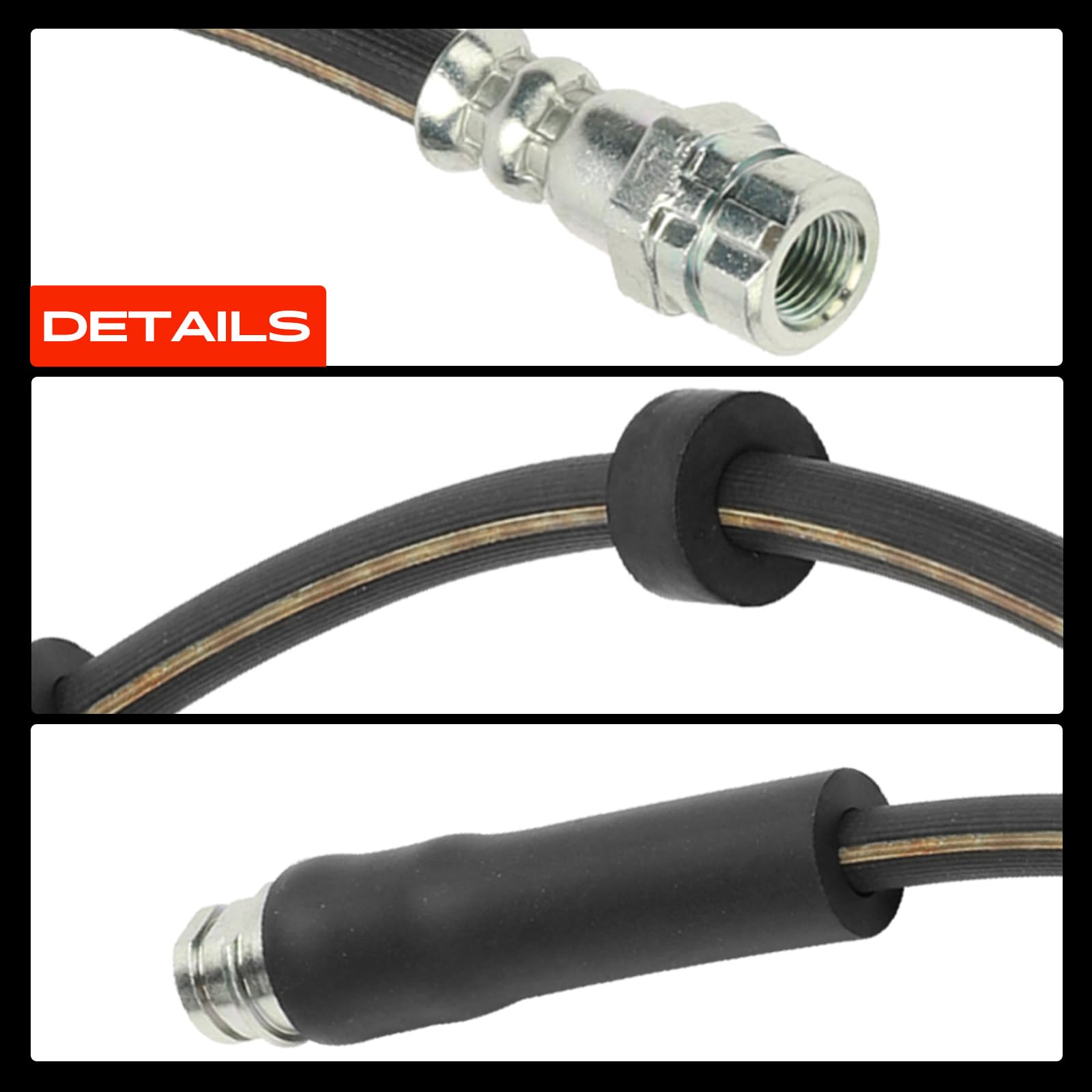 Frankberg Tubo Freno Tubo Freno idraulico con tubazioni Anteriore sinistro 337mm Compatibile con A4 8W2 8WC 1.4L-3.0L 2015-2025 A5 F53 F5P 1.4L-3.0L 2016-2025 Replace# 8W0611707B