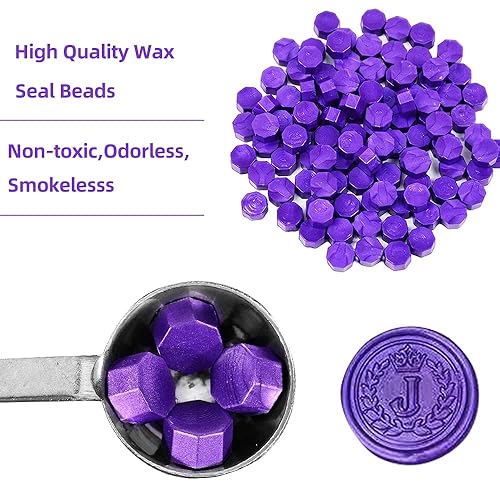Miniatura 10 de Afobby 360 cuentas de cera de sellado de cera con 2 cucharas de fusión de sello de cera y 6 velas para sellado de sellos de cera, cuentas de sellado