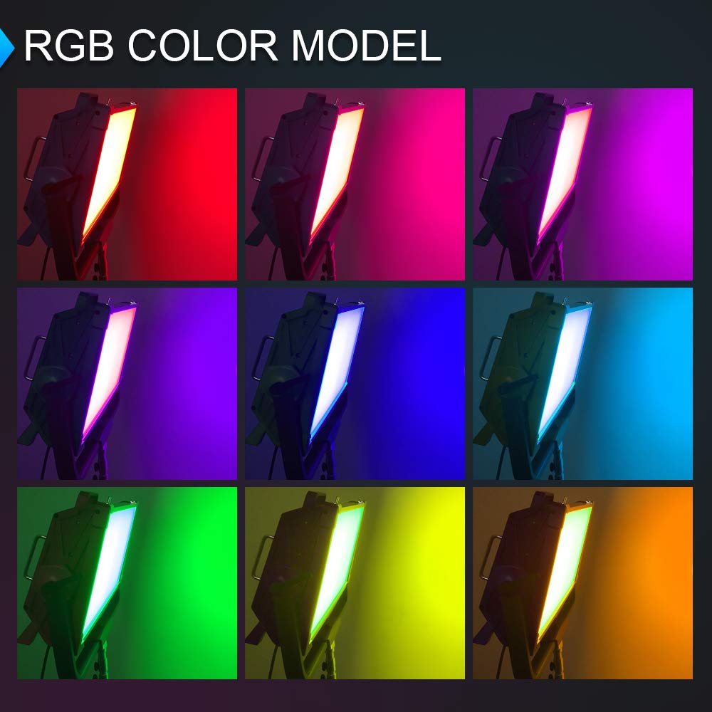 Kit di illuminazione video a LED con telecomando, pannello LED grande RGB + supporto, 200 W, 2800 K-9990 K, CRI95+, luce da studio, live streaming, fotografia, riprese video (AI2000C)