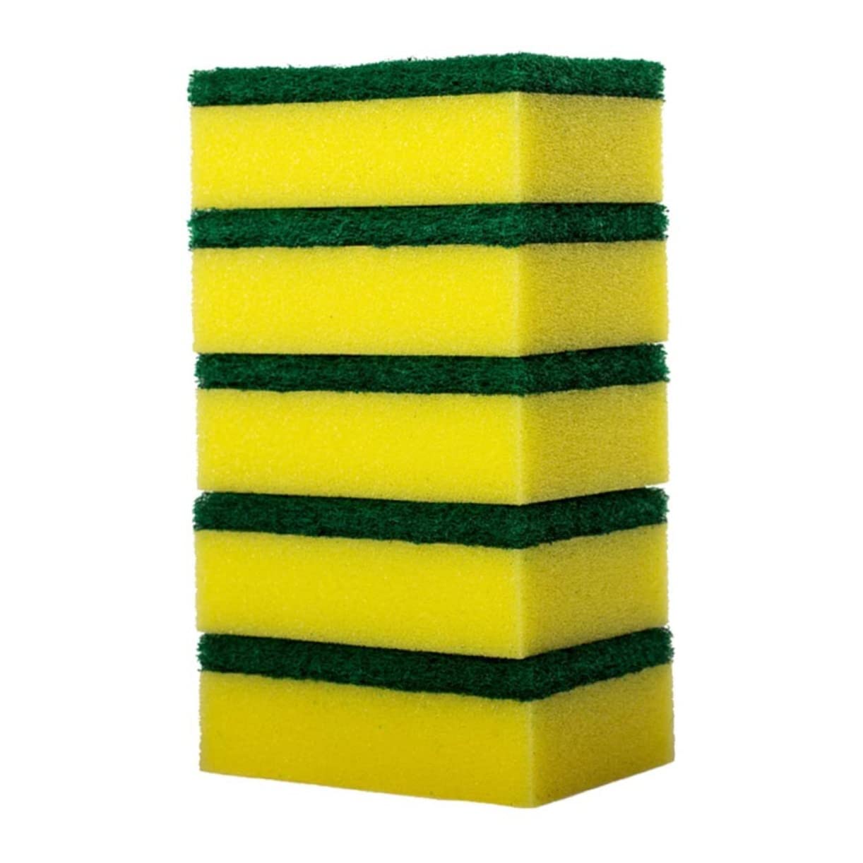 WOFASHPURET 28Pcs Non Slip Durable Sponge Dishwashing Pads for Kitchen Cleaning Yellow Green Scouring Sponges with Powerful Scrubbing Surface Long Lasting Use Technology