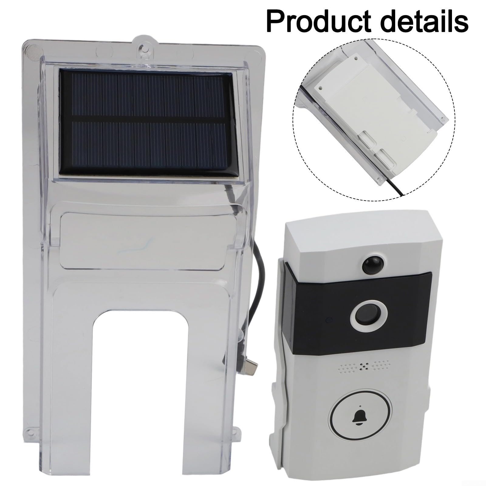 Videocamera per campanello a energia solare con pioggia impermeabile, citofono bidirezionale audio wireless per monitoraggio video, sistema di sicurezza domestica, materiale ABS bianco (A)