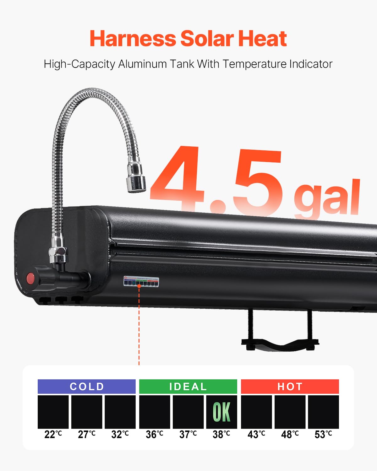 VEVOR Serbatoio dell'Acqua per Portapacchi 17 L, con 2 Pannelli Paraspruzzi e Scanalatura a T, Serbatoio in Alluminio Alta capacità con Porta Pressurizzazione, per Bauli, Roll Bar, Barre Trasversali