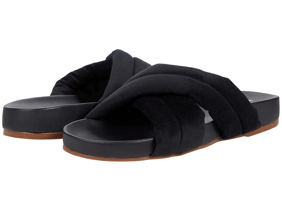 KAANAS Sintra Chunky Crossover Pool Slide (Black) Women's Shoes INTERNATIONAL SHIPPING