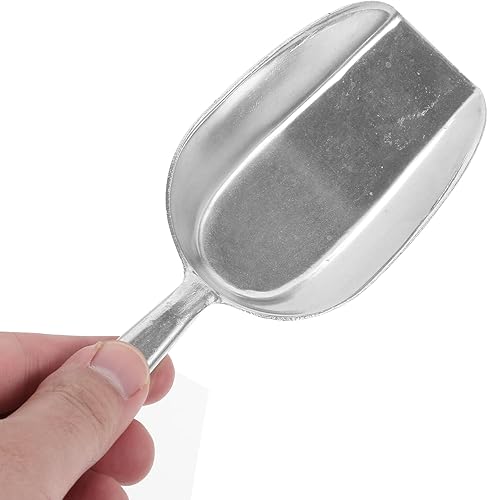 Miniatura 3 de GANAZONO Cuchara de hielo de metal, cuchara de aleación, pala de harina de cocina, cuchara de grano de fondo plano para cocina, bar, fiesta, boda