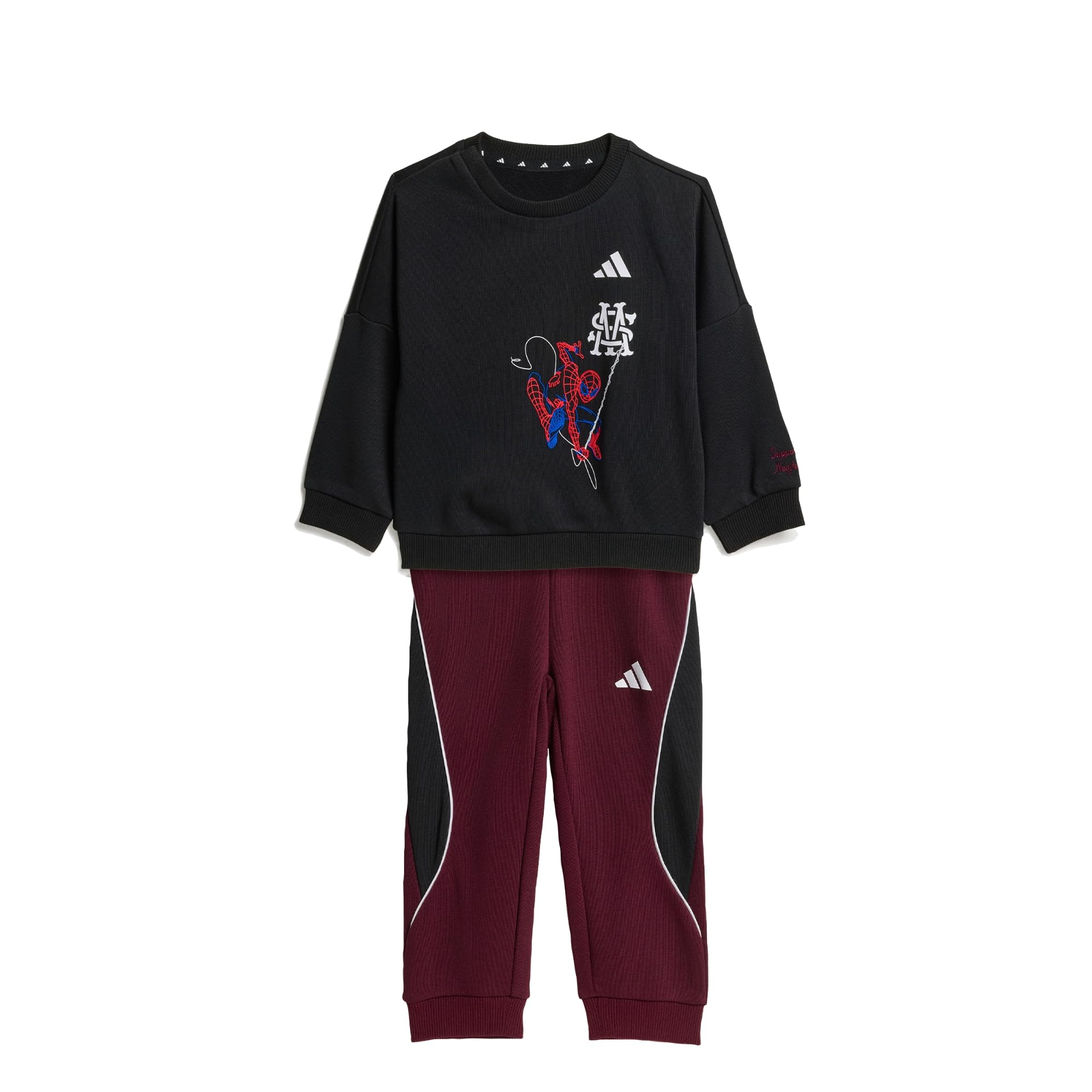 adidas MARVEL SPIDER-MAN JOGGER SET, Black/White, Size 12-18 Months