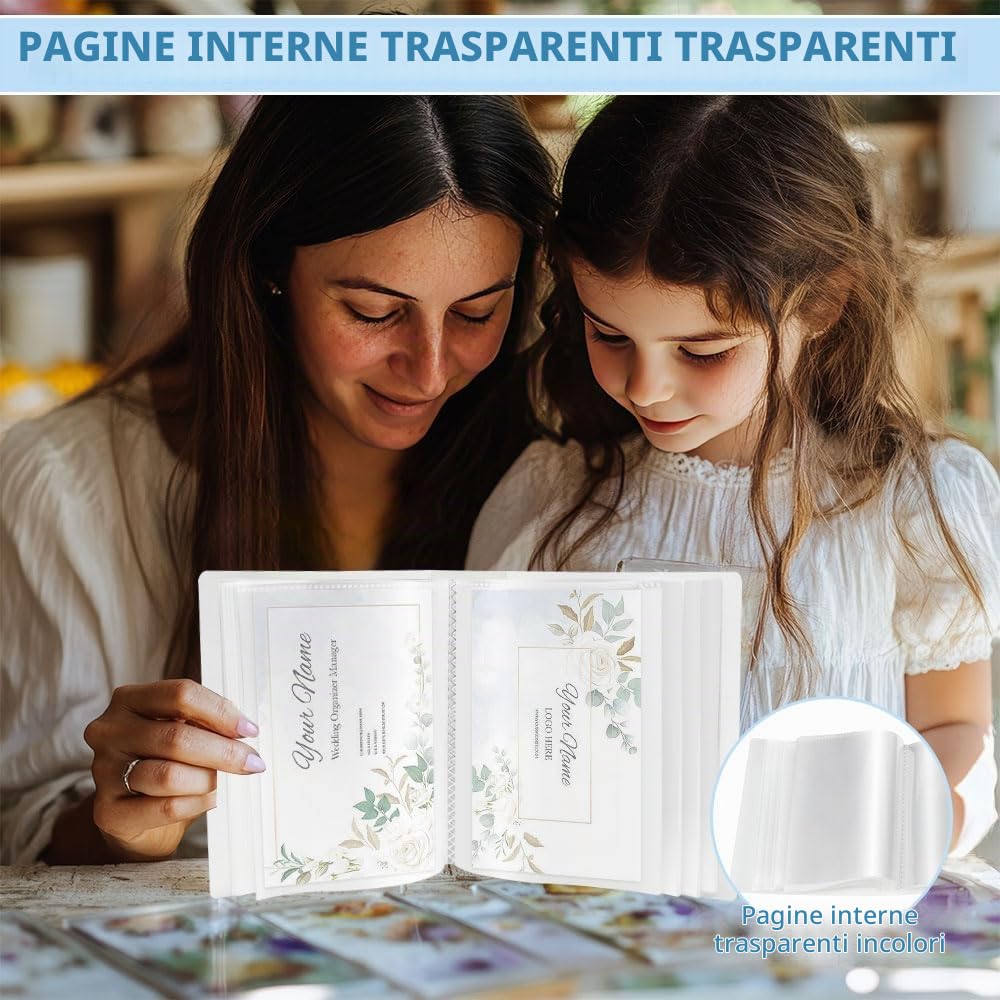 2 Pcs A6 Foto Maniche 200 Pagine Buste Trasparente Mini Libretto A6 11x15cm | A6 Mini Libretto di Archiviazione Borsa Album Fotografico per manuali, cartoline, adesivi, biglietti e foto