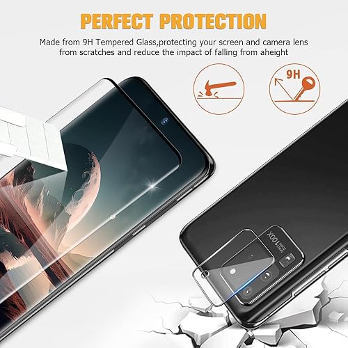 Miniatura 5 de Geviaho Paquete de 2+2 protectores de pantalla para Galaxy S20 Ultra, protector de lente de cámara, protector de pantalla de vidrio templado premium