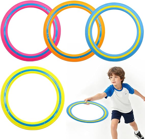 RNPKZ Lot de 4 Anneaux Volants Souples Aérodynamiques 25 cm Sans Douleur