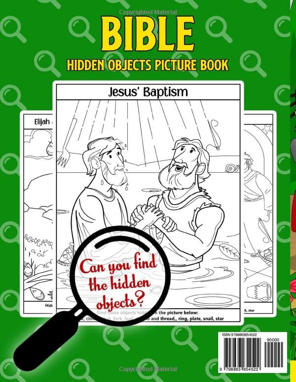 Bible Hidden Objects Pictures Book: Look And Find Activities Inside With Christian Biblical Coloring Pages Puzzlers Great Gift Idea For Kids, Adults Relaxation And Anxiety Relief image 3
