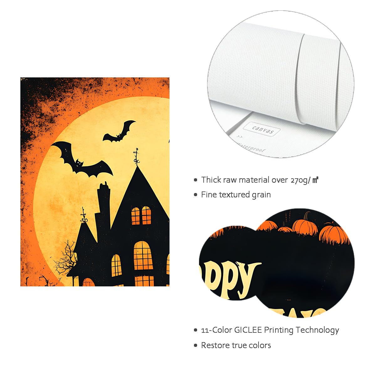 Via Vela Nawiedzony dom Happy Halloween obraz na płótnie mieszkanie dekoracja ścienna 70 x 110 cm