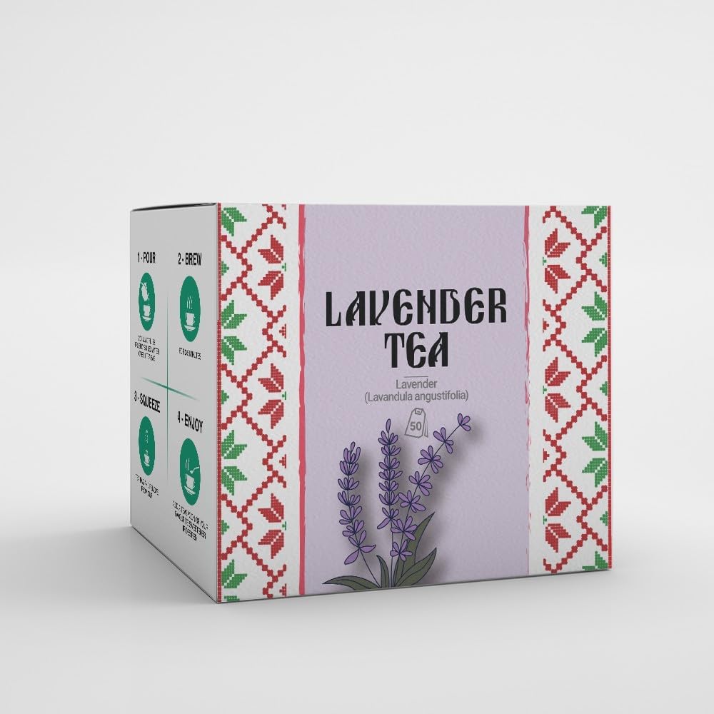 Lavender Tea by Amelia Rose | 50 Tea Bags | Sleep, Stress relief and Relaxation Tea