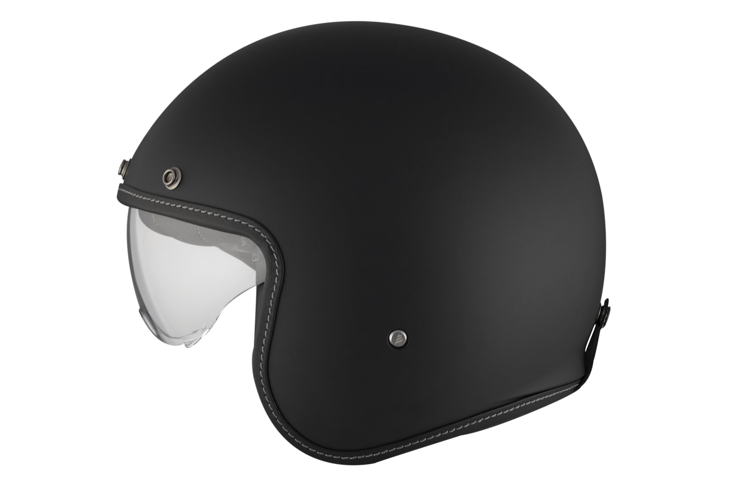 MT Helmets Le Mans 2 SV – Casco Moto Jet Vintage con Detalles en Cuero, Visor Solar Retráctil Full Vision, Interior Lavable y Calota HIRP | Homologado ECE 22.06 & DOT