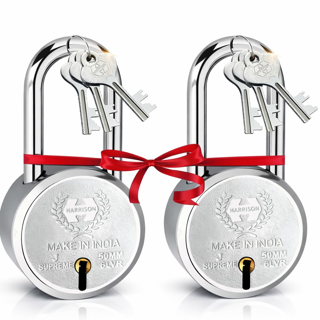 Harrison Padlocks/Round Padlock 65mm 7 Lever with 3 Keys J-SUPREME-0672 Double Locking Pack of 1/Padlock, Padlocks, Locks for Home, Locks for Main Door, gate — Amazon image 7