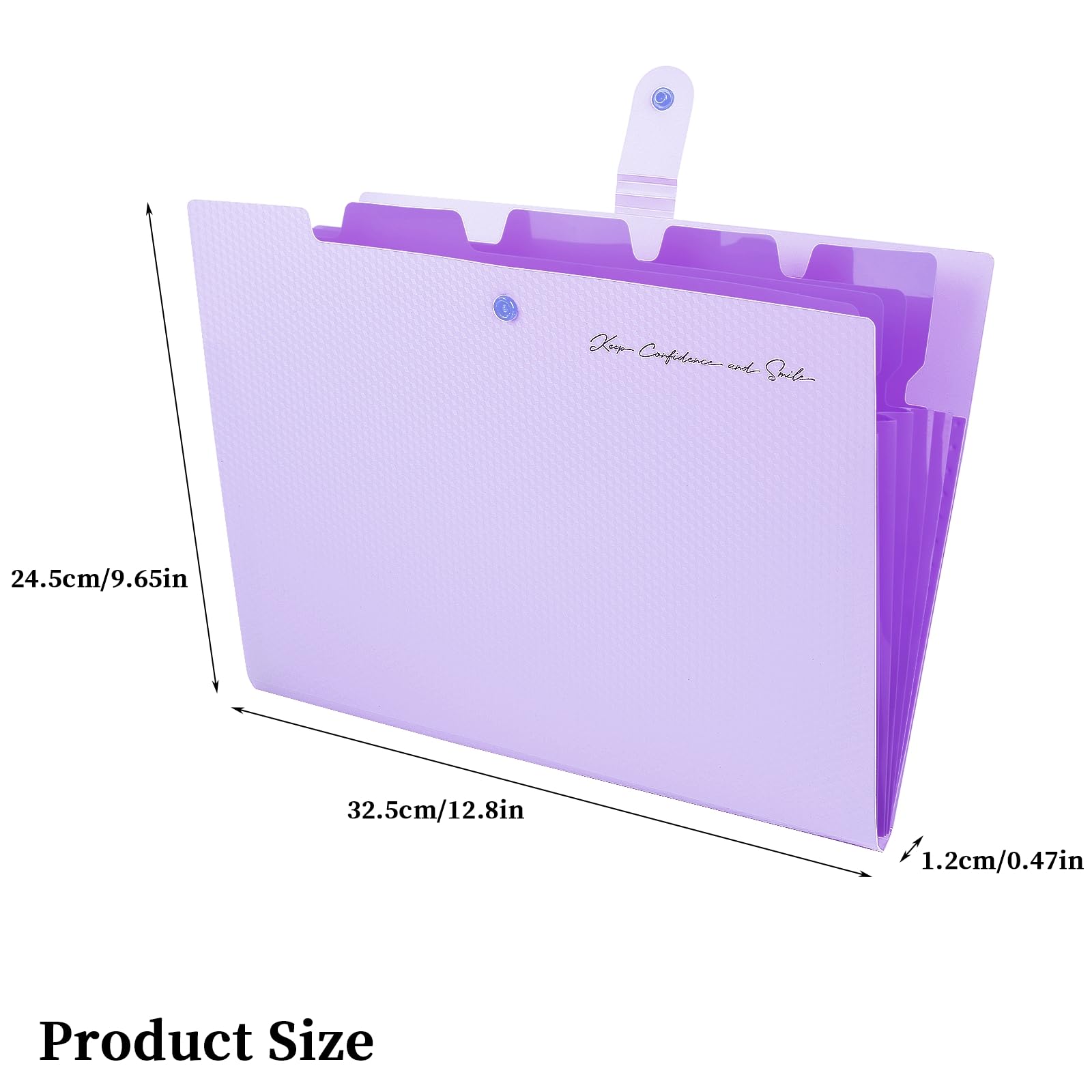 Trieur A4 avec 5 dossiers, système de classeur, organiseur de documents avec étiquettes, pour bureau, maison, école, documents (violet)