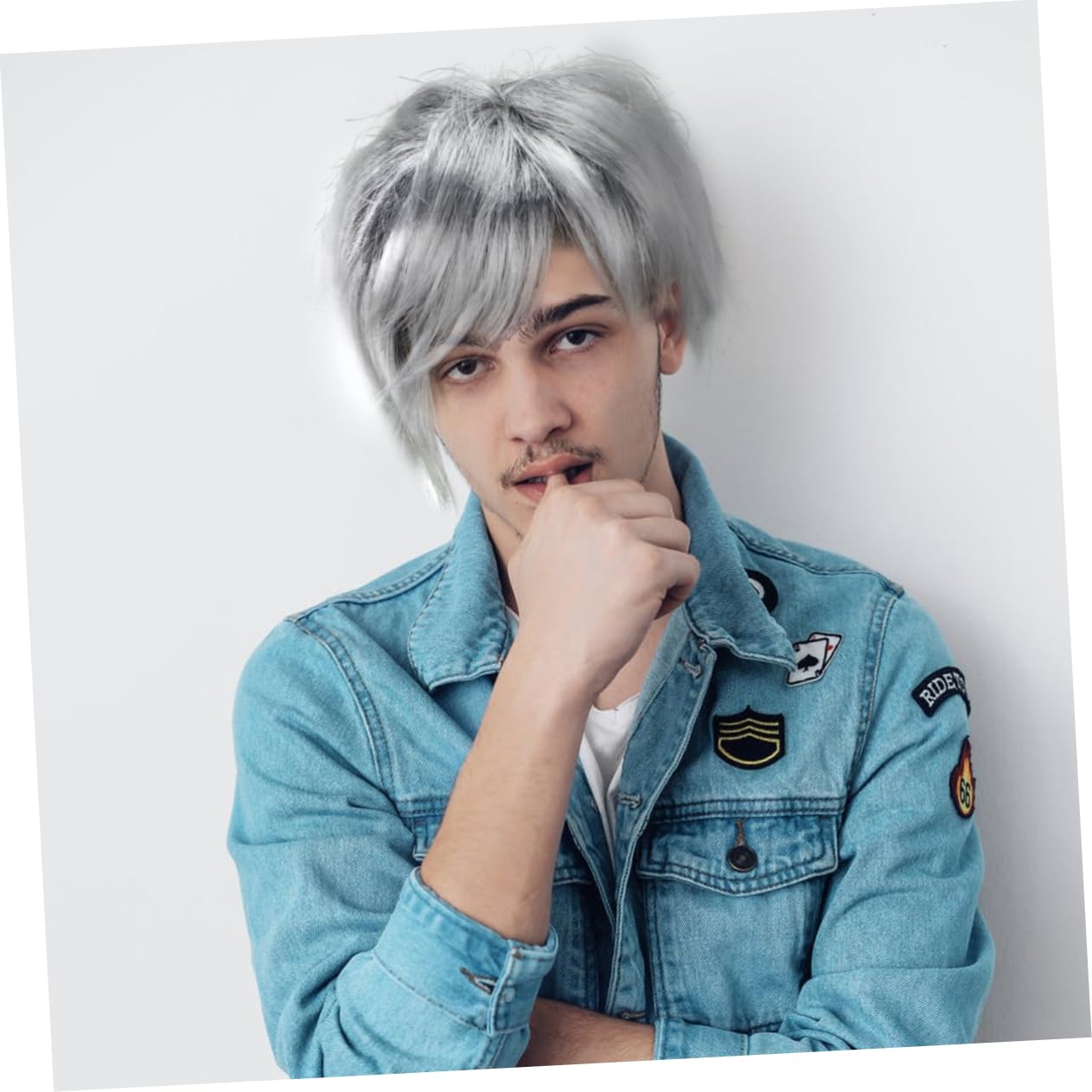 GALPADA 3stücke Grey Grandpa Wig Mit Schnauzbart Lustige Cosplay Perücke Für Karneval Halloween Kostümpartys Natürlicher Look Weich Und Bequem Für Großvater Kostüm Und Rollenspiele