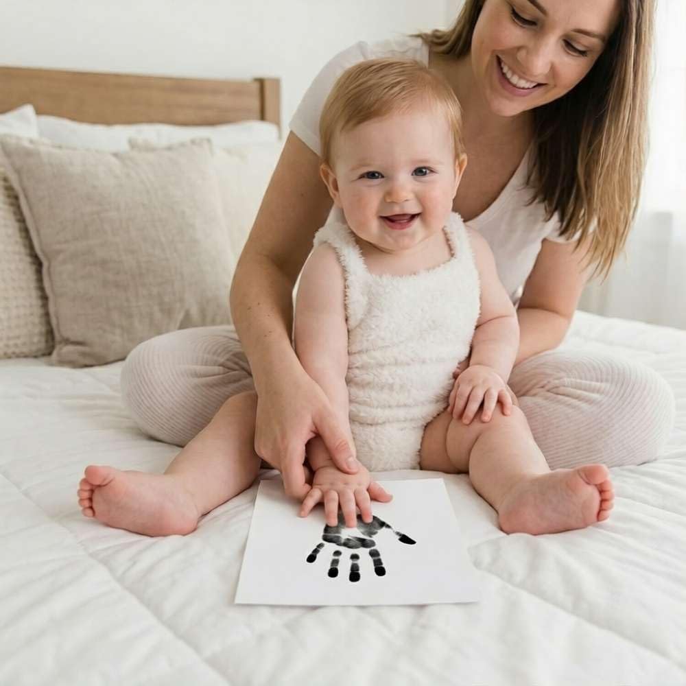 Kit Empreinte Bébé Sans Encre 14 cartes Milestone 1-12 mois
