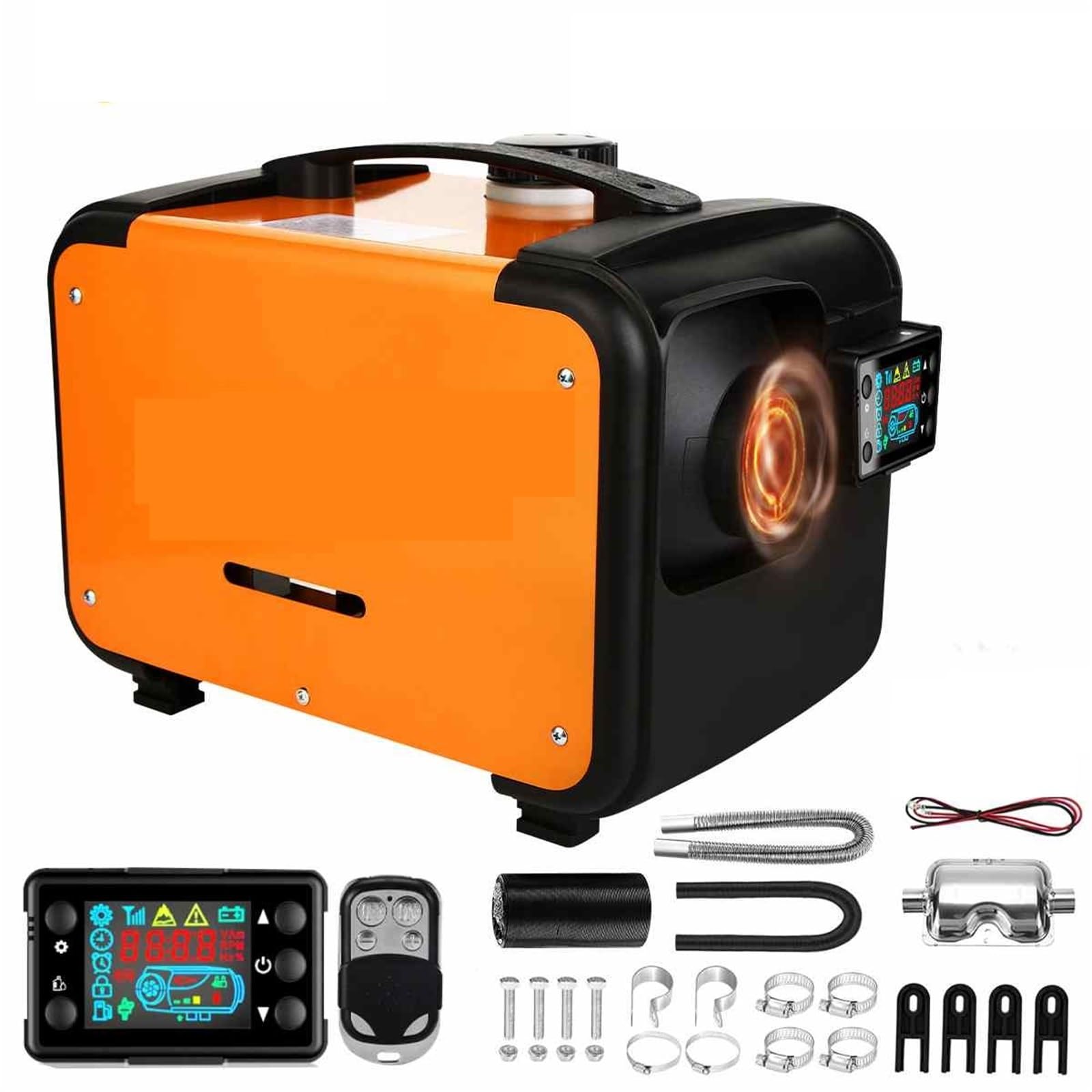 Riscaldatore d'Aria Diesel Portatile Tutto in Uno da 8 kW 12 V e 24 V con Monitor LCD, riscaldatore d'Aria per parcheggio Auto, Camper, Tende, Camion.