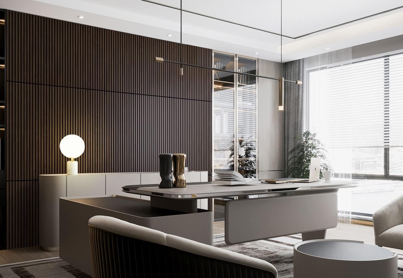 Modern Oak-Veneer Acoustic Wood Wall Panels with Recycled Felt Backing