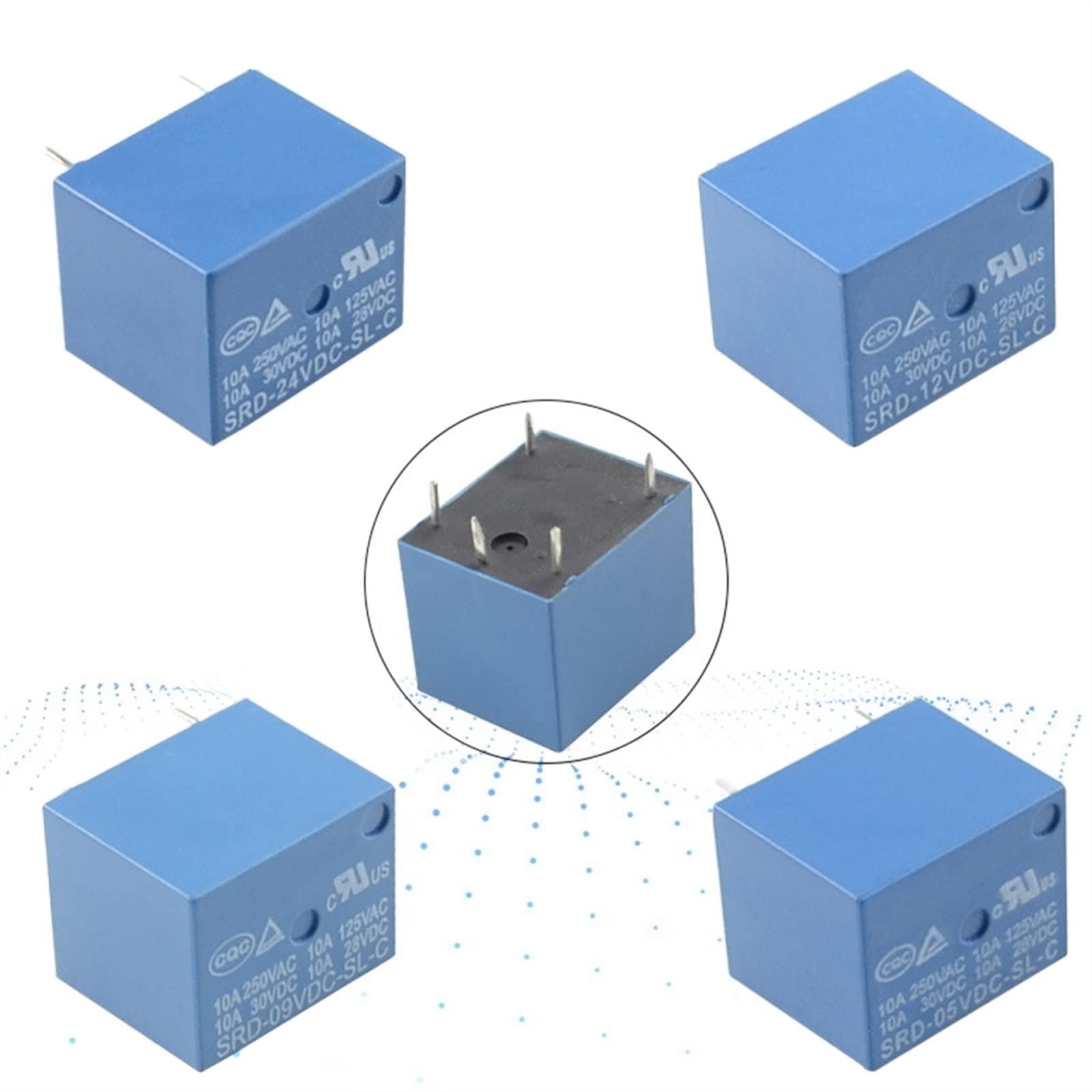 SRD-12VDC-SL-C SRD-24VDC-SL-C SRD-05VDC-SL-C SRD-09VDC-SL-C T73-5V 9V 12V 24V 5-poliges PCB-Leistungsrelais Ersatzteile (Size : DC24V)