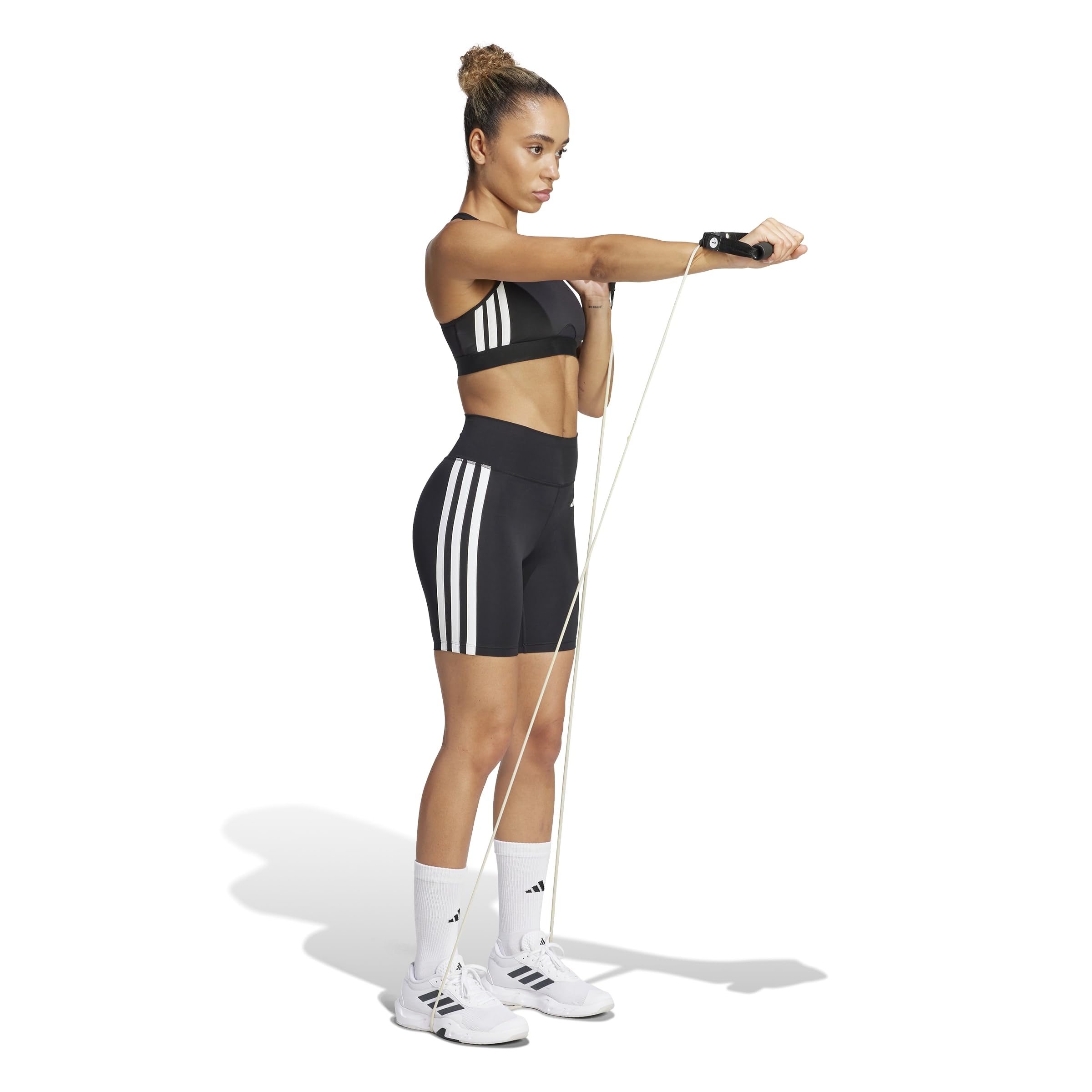 adidas Optime Essentials 3stripes Short Leggings - Rajstopy Kobiety