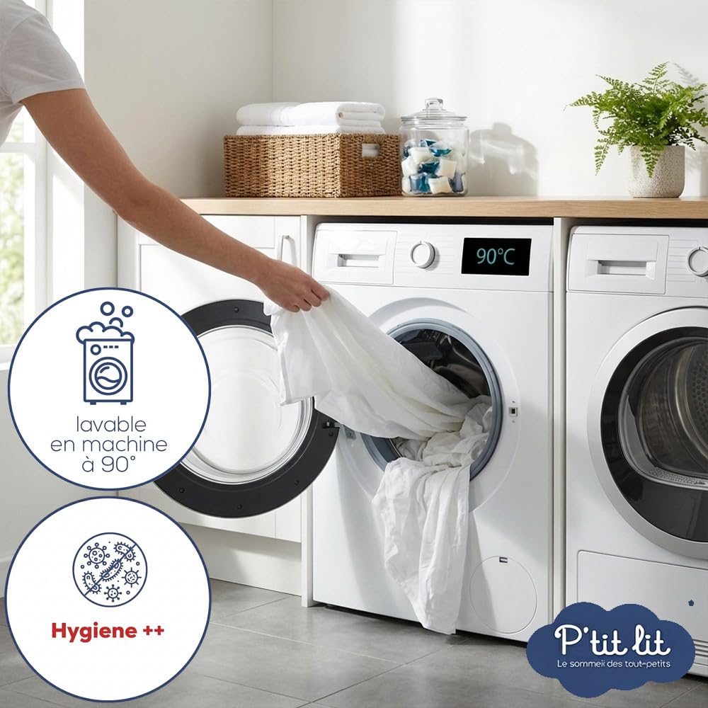 P'TIT LIT - Protège Matelas CODODO 50x85 cm - Alèse bébé imperméable - Lavable à 90°C - Respirant et Silencieux - sans Traitement Chimique - Entièrement élastiqué - Oeko-Tex - 5