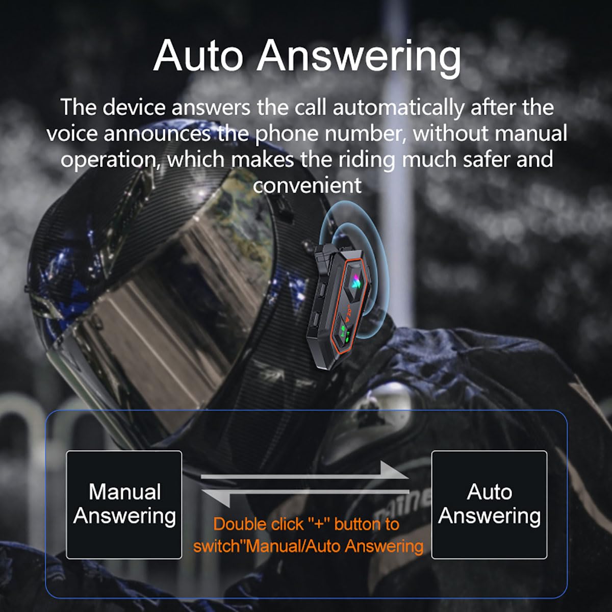 FRoon Auricolare per Sistema di Comunicazione Bluetooth per Moto, con possibilità di interfono per Due Persone, Adattabile a Normali Auricolari Bluetooth, Compatibile con Tutti i caschi,1pcs