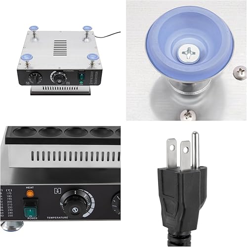 Miniatura 6 de Máquina de magdalenas de agujeros redondos de 25 1.772 in1.77 pulgadas, máquina de panqueques antiadherente de aluminio de acero inoxidable de 850