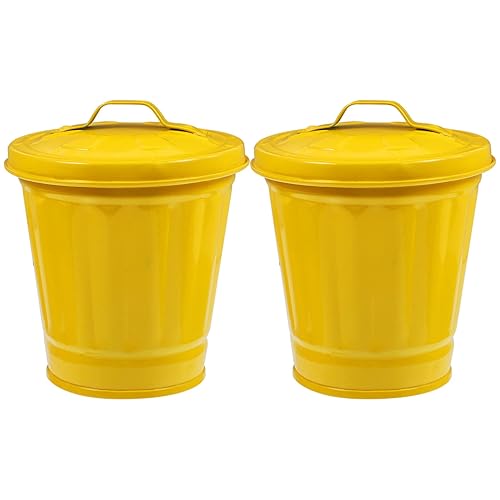 Miniatura 1 de Ipetboom Cubo de compost, 2 cubos de basura galvanizados, mini bote de basura con tapa, papelera para encimera, papelera, papelera, papelera,