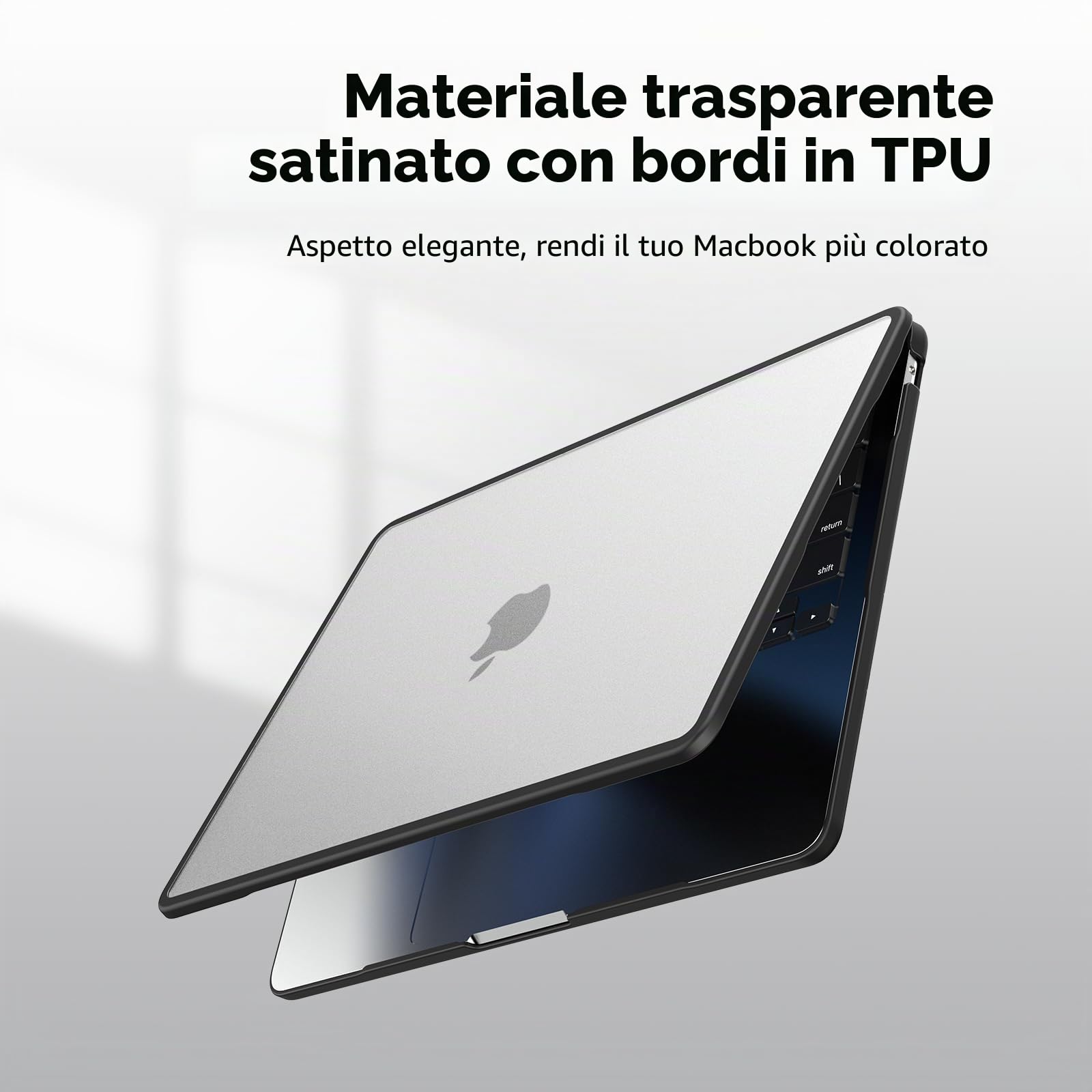 Custodia Rigida BlueSwan Per MacBook Pro 13” (2016-2022) – Bordo TPU Rosa Opaco, Antiurto - 4