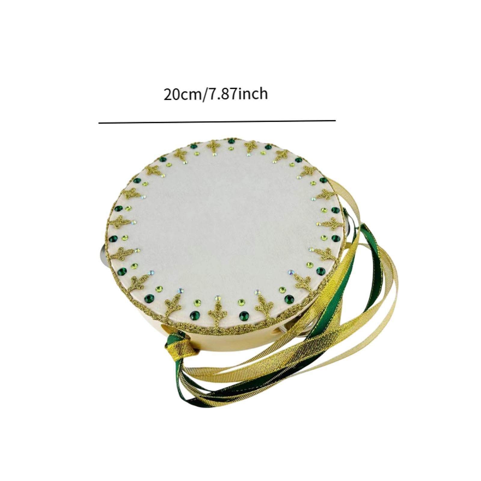 Pandereta de Ballet, Tambor de Percusión Manual, Accesorio de Danza de Ballet, Madera Ligera, Hecha a Mano, Adecuada para Práctica Y Actuaciones en El, 8 Inch