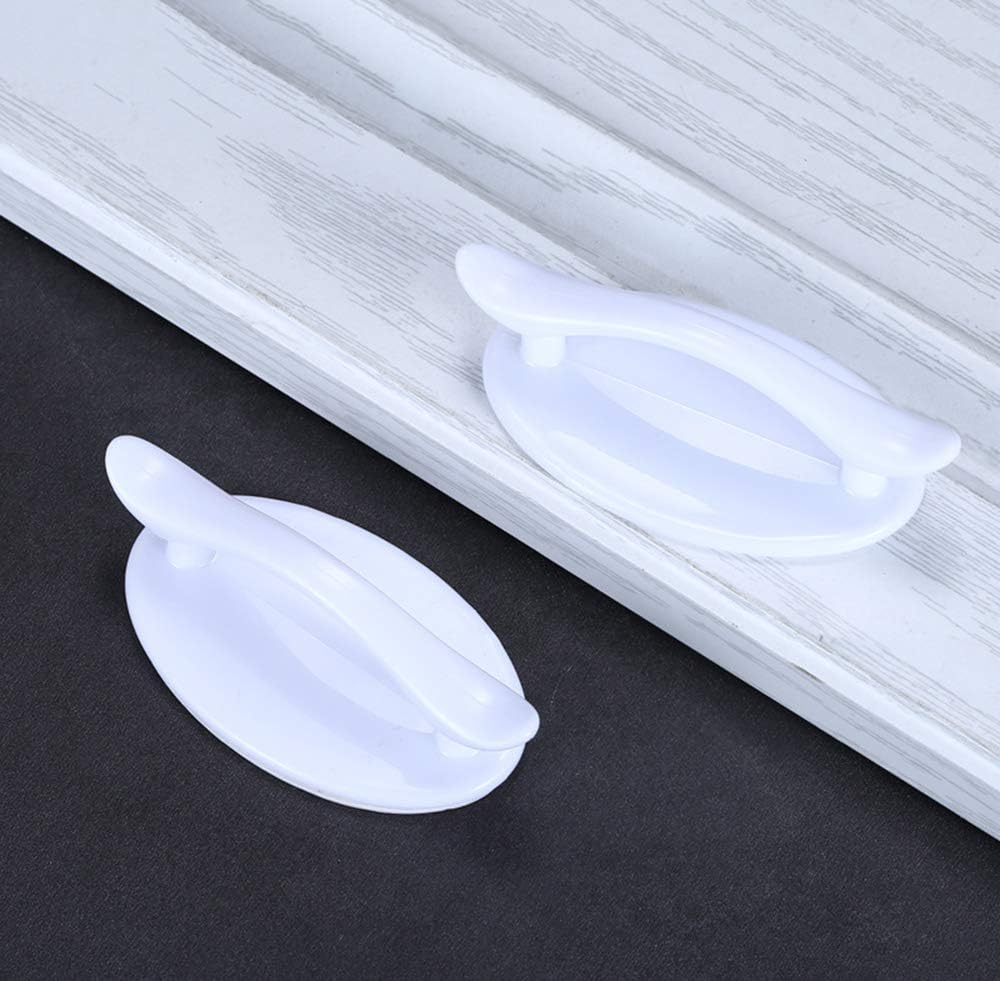 Vpang 4 Pcs Self-Stick Drawer Knobs Push Pull Helper Instant Cabinet Drawer Handle Helper Kitchen Cabinet Door Window Drawer Auxiliary Pulls Convenient Opening Stick-on Handles (White)
