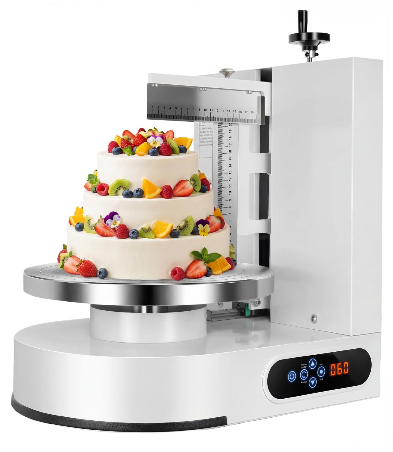 Máquina para Decorar Pasteles, máquina eléctrica de 4 a 12 Pulgadas para Extender, Cubrir y glasear cremas, con raspador Graduado Ajustable, 60 a 320 RPM, máquinas para Cubrir Pasteles de ma