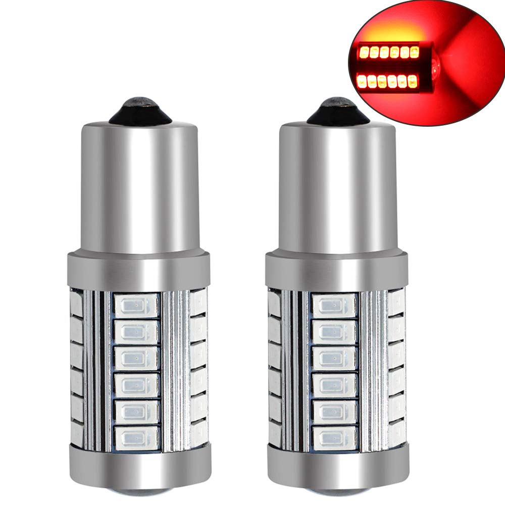 shunyang 1156 1141 1003 BA15S 33-SMD High Power Backup Reverse Turn Signal LED Light Red 2pcs