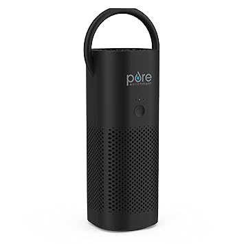 Pure Enrichment PureZone Mini Portable Air Purifier - True HEPA Filter Cleans Air, Helps Alleviate Allergies, Eliminates Smoke & More - ? Ideal for Traveling, Home, and Office Use (Black)