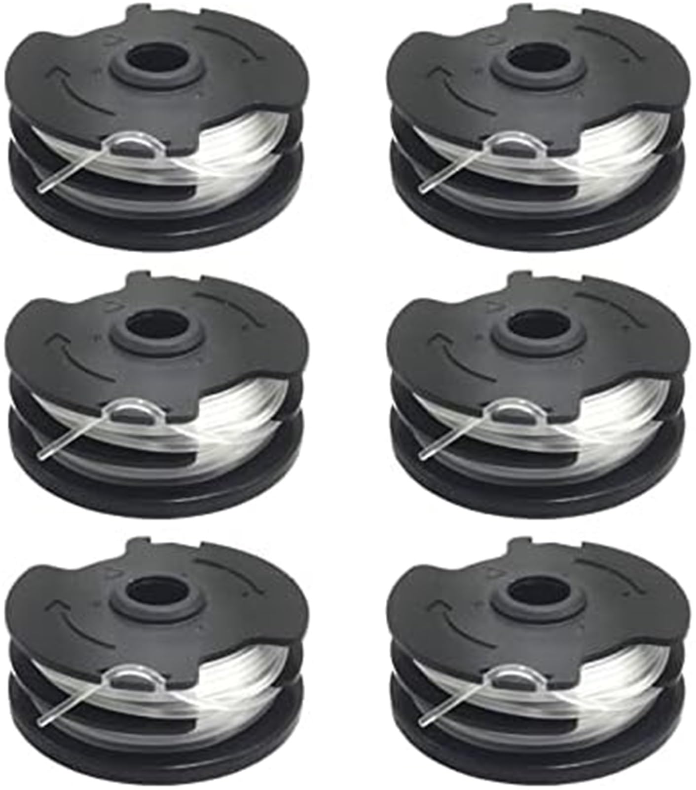 Bobina automática para cortadora de césped Línea de Repuesto de Cuerda de Carrete para cortadora de césped, para Parkside inalámbrico Prta 20-Li C3 Ian351753(Black 6pcs)