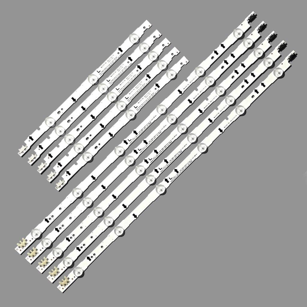 1 Juego = 10 Uds Tira de LED for iluminación Trasera for Samsung UE40H6200 D4GE-400DCA-R2 R1 400DCB-R2 R1 BN96-30450A 30449A BN96-38890A 38889A 30417A
