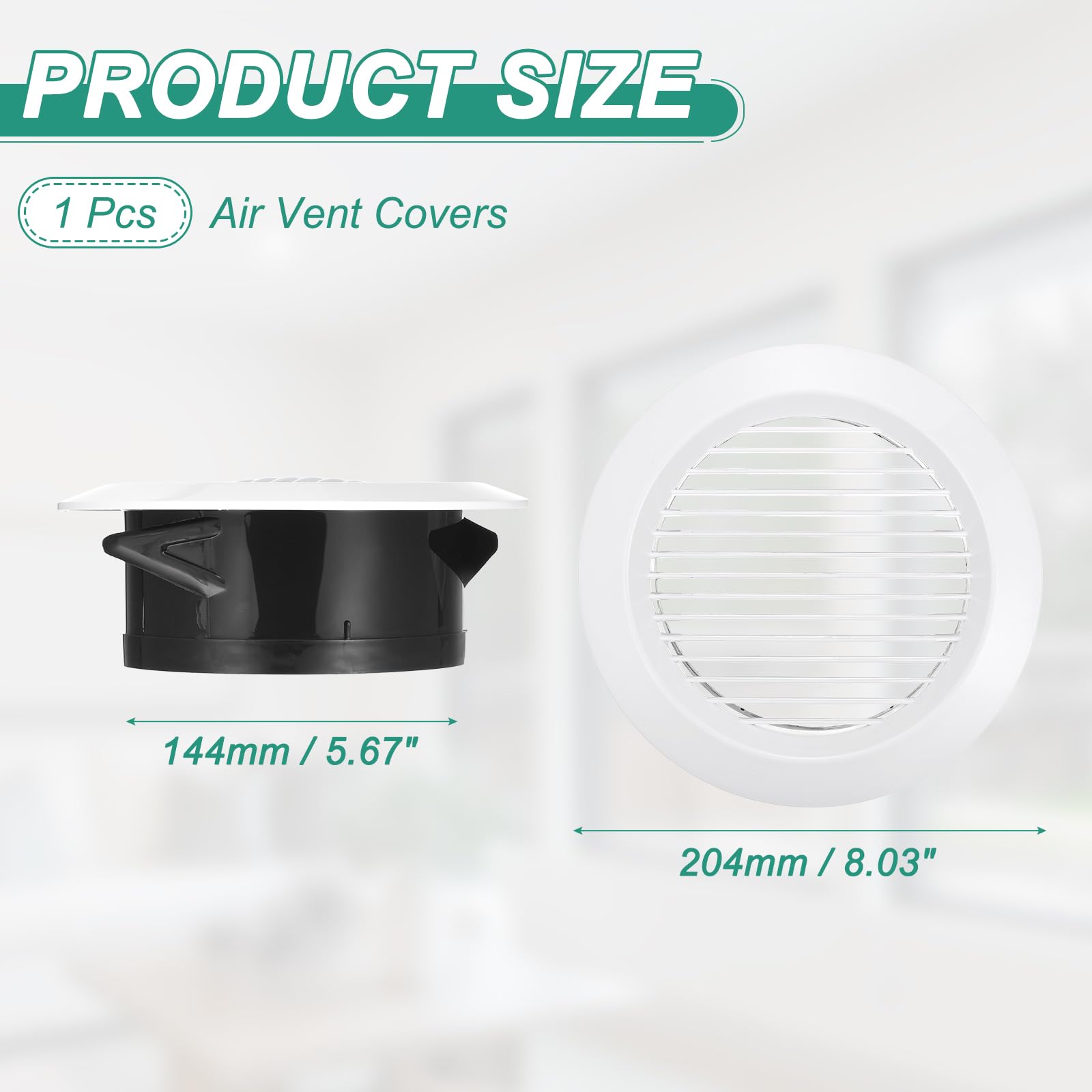 QUARKZMAN Soffit Vent 150mm ABS Rotondo Griglia Di Sfiato Griglia | A Soffitto, Con Persiane Diffusore, Per Soffitto, Per Sistema Di Ventilazione Casa Bagno Ufficio Cucina, 150mm, ABS, Rotondo
