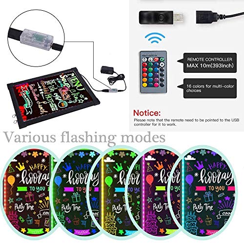 image for Yeahs Shop LED Message Writing Board 16''×12'' Illuminated Light Up D