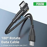 Vista 2 de TOP-UP Cable Carplay de coche para iPhone 16/15 (paquete de 2 unidades de 3.3 pies) y USB C a USB C cable de carga rápida de 6 pies 60 W