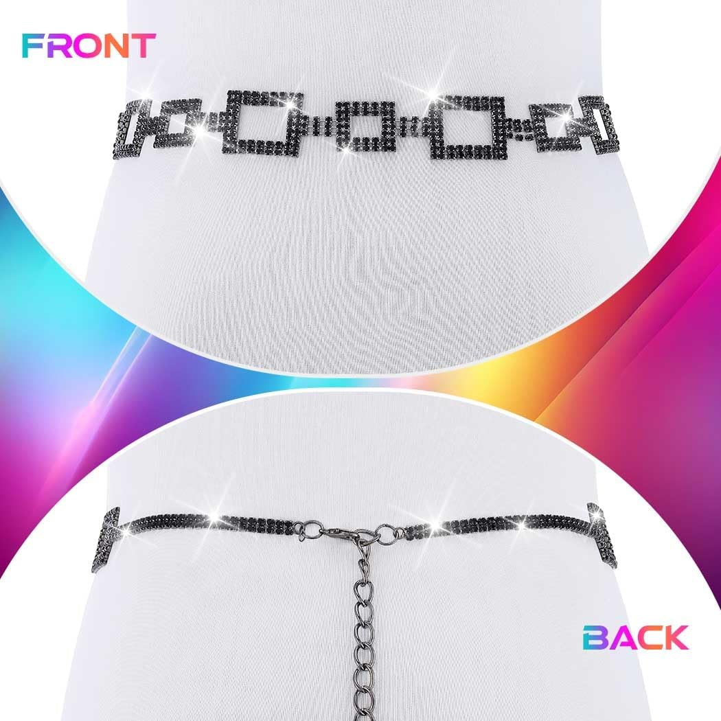 COSYDAYS Sparkly Rhinestone Dress Belt Silver Crystal Chain Belts Fashion Waist Accessories for Women - Image 5