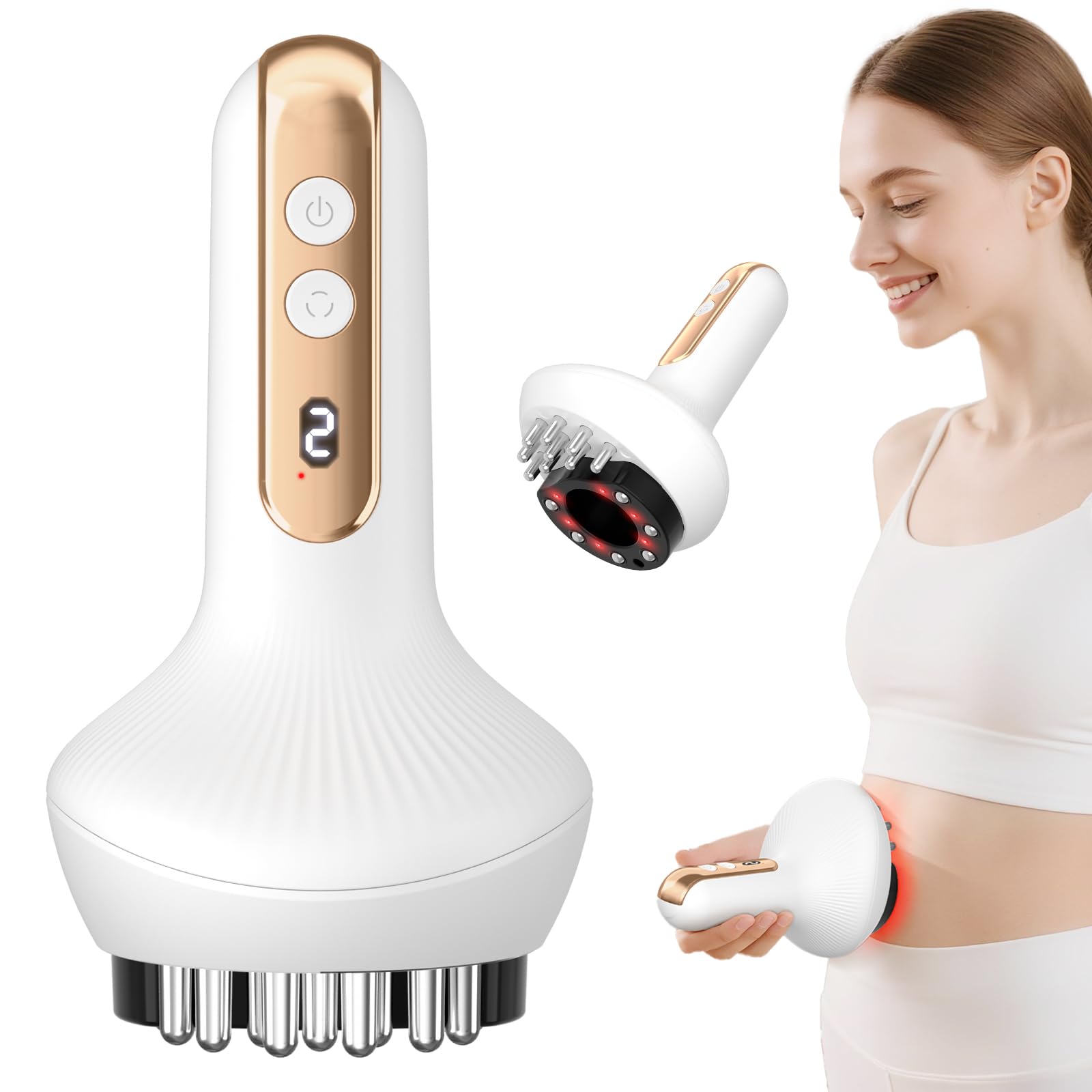 Lymphatic Drainage Massager & Anti Cellulite Massage Tool,New Smart Cupping Massager,Helps Reduce Stretch Marks & Cellulite,for Belly, Arms & Legs,Body Sculpting Machine with Heat & Vibration