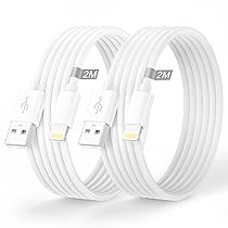 Cavo iPhone Originale Apple Certificato MFi, Cavo Lightning 2M+2M 2Pack, Cavetto iPhone Ricarica Phone Cavi Caricatore i-Phone Filo Cavi USB per iPhone 14 13 12 11 Pro Max XS XR X 8 7 6 SE iPad