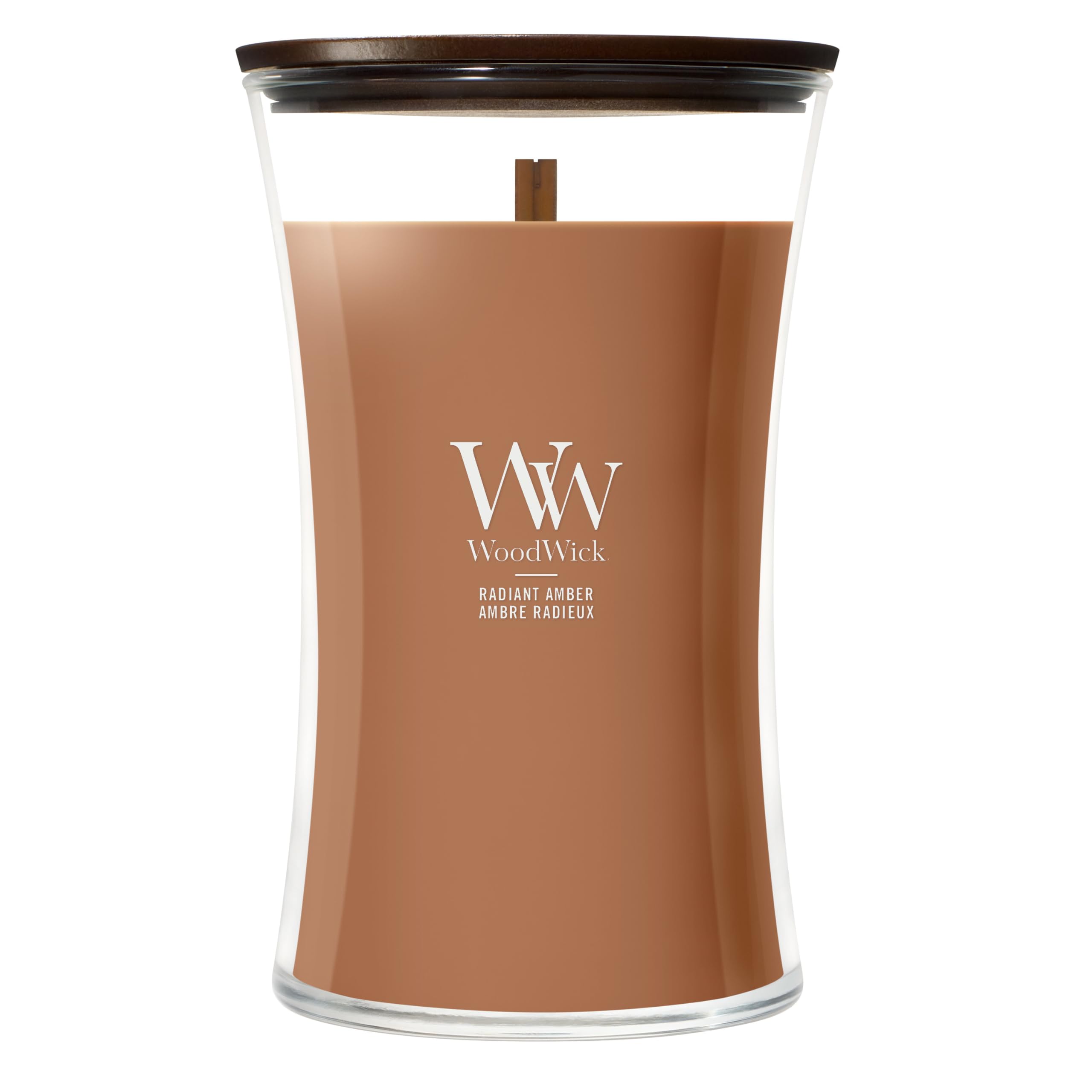 WoodWick Scented Candle | Large Hourglass Candle | Radiant Amber | Perfect Gifts for Women