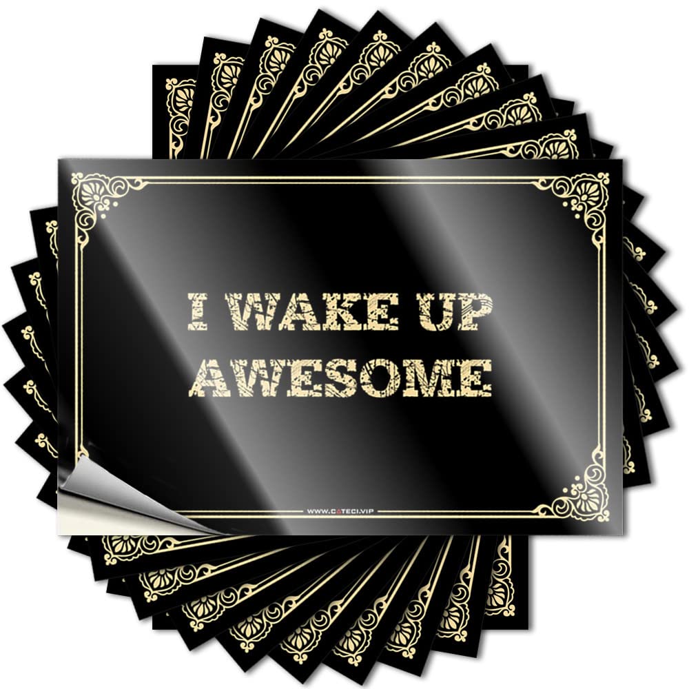 Girly Bathroom Decor Garage Tattoo | I Wake Up Awesome Reading for Student Decor(8X12CM)